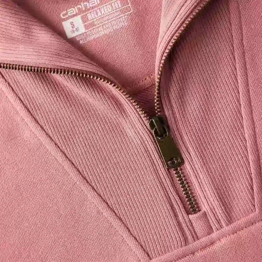 Lichtgewicht Tencel-sweatshirt met halve rits voor dames