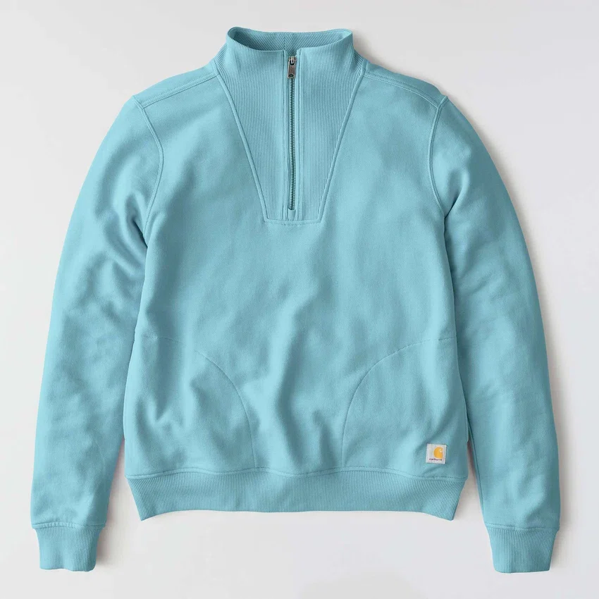 Lichtgewicht Tencel-sweatshirt met halve rits voor dames
