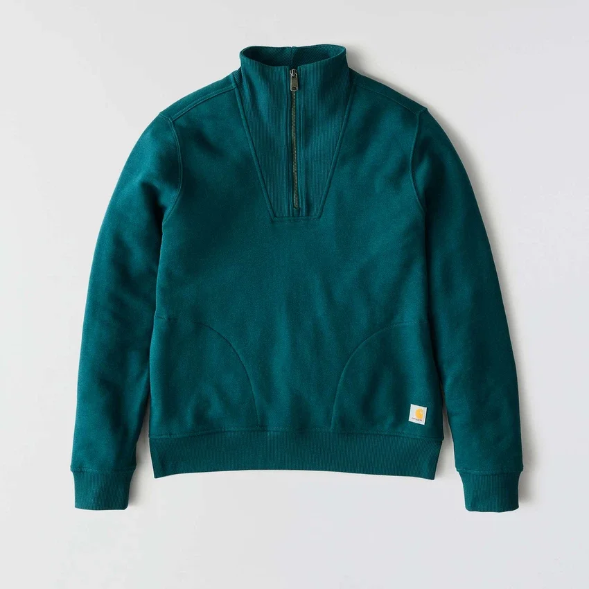 Lichtgewicht Tencel-sweatshirt met halve rits voor dames