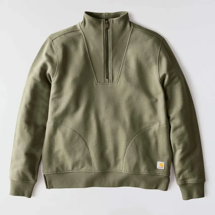 Lichtgewicht Tencel-sweatshirt met halve rits voor dames