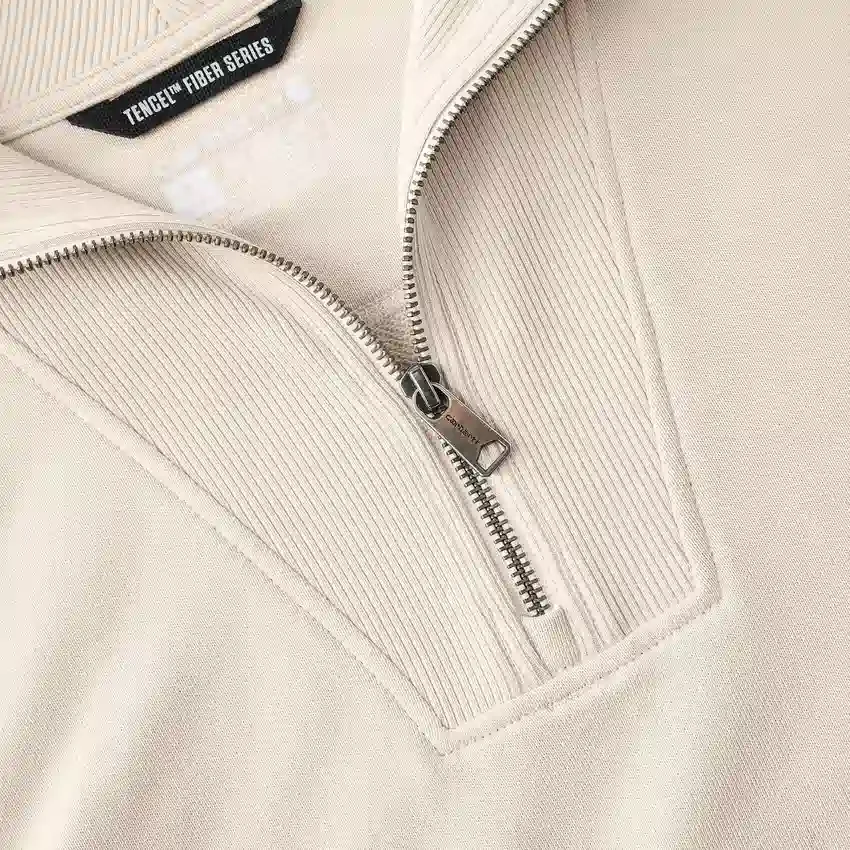 Lichtgewicht Tencel-sweatshirt met halve rits voor dames