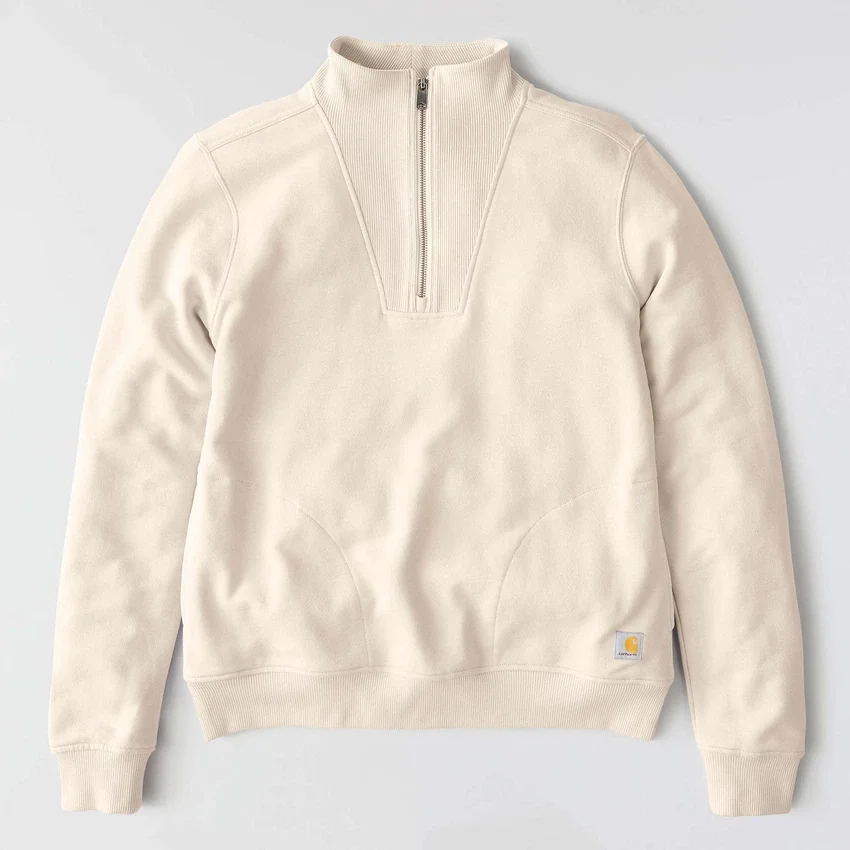 Lichtgewicht Tencel-sweatshirt met halve rits voor dames