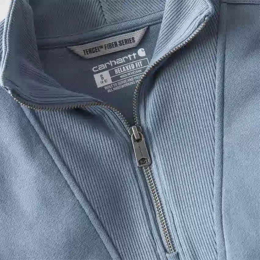 Lichtgewicht Tencel-sweatshirt met halve rits voor dames