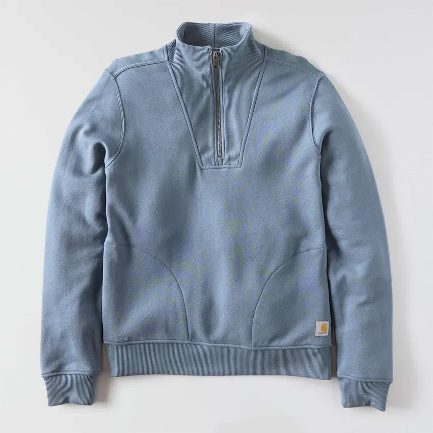 Lichtgewicht Tencel-sweatshirt met halve rits voor dames