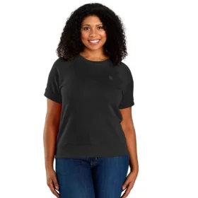 Lichtgewicht Tencel-sweatshirt met korte armstukken en relaxte pasvorm van French Terry voor dames