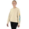 Lichtgewicht Tencel-sweatshirt met losse pasvorm en grafische armstukken voor dames