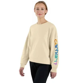 Lichtgewicht Tencel-sweatshirt met losse pasvorm en grafische armstukken voor dames