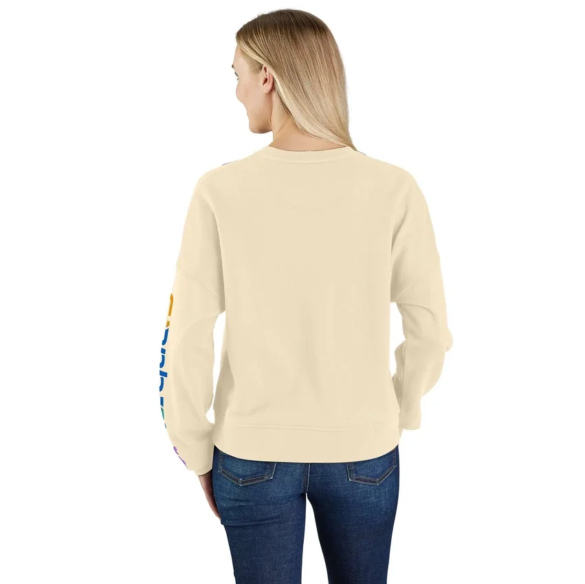 Lichtgewicht Tencel-sweatshirt met losse pasvorm en grafische armstukken voor dames