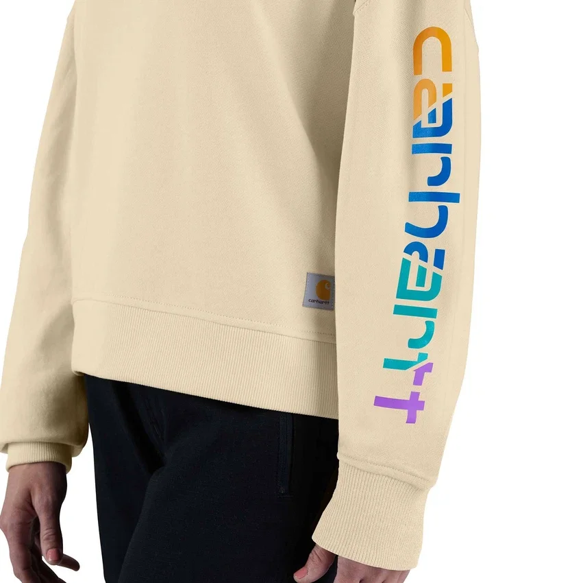 Lichtgewicht Tencel-sweatshirt met losse pasvorm en grafische armstukken voor dames
