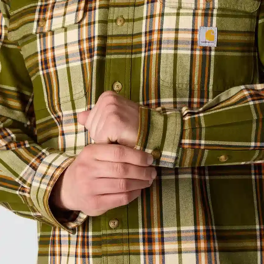 Loszittend, zwaar flanellen geruit overhemd met lange armstukken