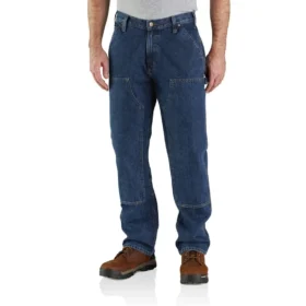 Loszittende, rechte jeans met dubbele knieën - Werkjeans