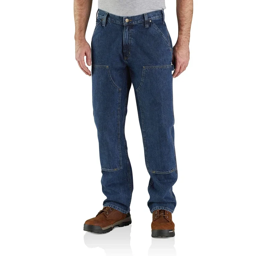 Loszittende, rechte jeans met dubbele knieën - Werkjeans