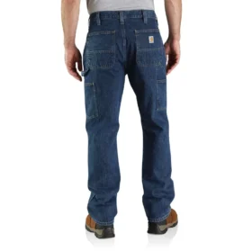 Loszittende, rechte jeans met dubbele knieën – Werkjeans