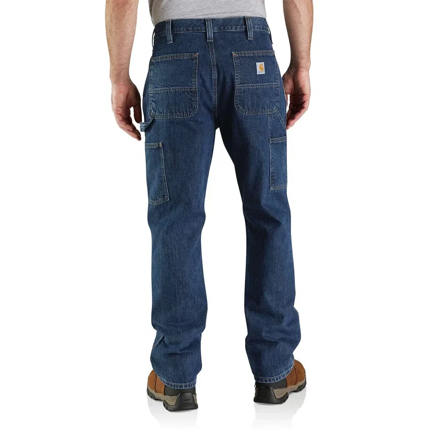 Loszittende, rechte jeans met dubbele knieën - Werkjeans