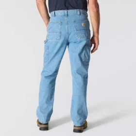 Loszittende, rechte werkjeans voor heren