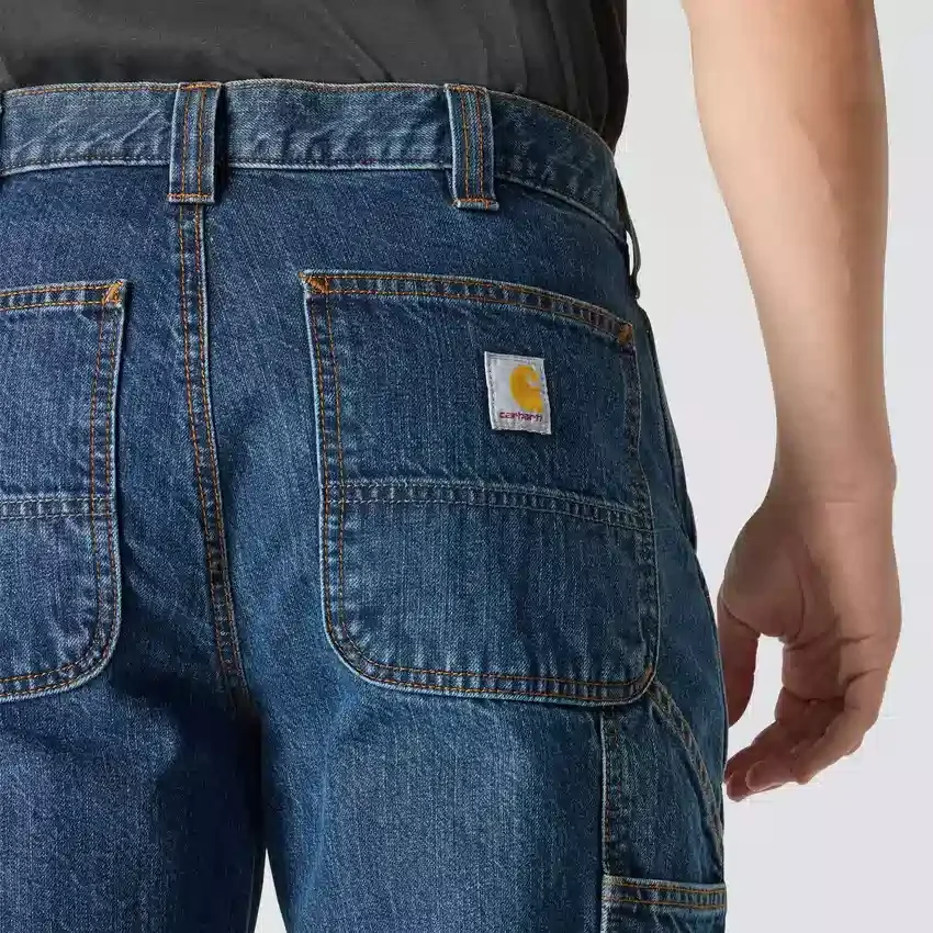 Loszittende, rechte werkjeans voor heren