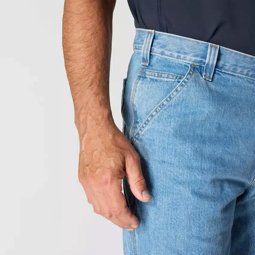 Loszittende, rechte werkjeans voor heren