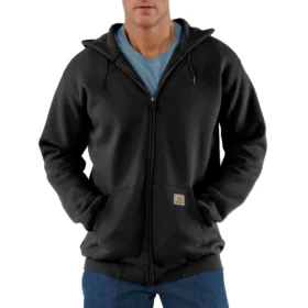 Marquette herensweatshirt met capuchon, losse pasvorm en doorlopende rits