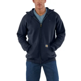 Marquette herensweatshirt met capuchon, losse pasvorm en doorlopende rits