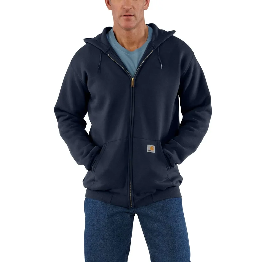 Marquette herensweatshirt met capuchon, losse pasvorm en doorlopende rits