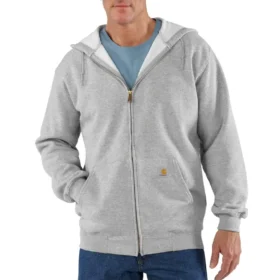 Marquette herensweatshirt met capuchon, losse pasvorm en doorlopende rits