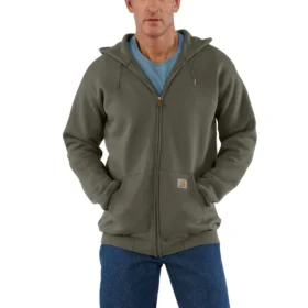 Marquette herensweatshirt met capuchon, losse pasvorm en doorlopende rits
