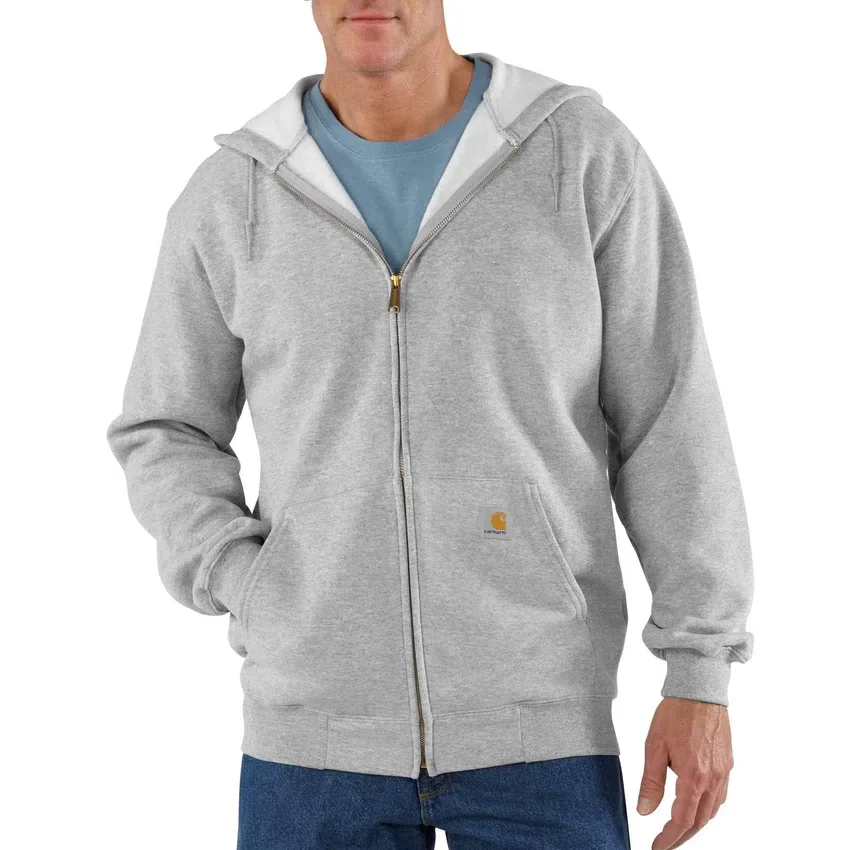 Marquette herensweatshirt met capuchon, losse pasvorm en doorlopende rits