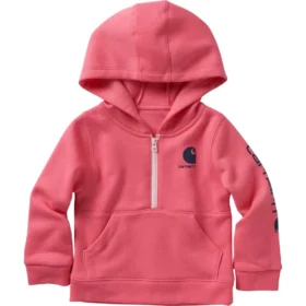 Meisjes-sweatshirt met lange armstukken en halve rits (baby/peuter)