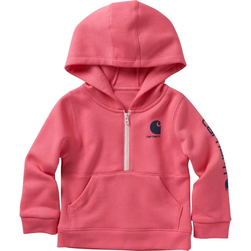 Meisjes-sweatshirt met lange armstukken en halve rits (baby/peuter)