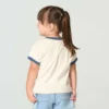Meisjes-T-shirt met korte armstukken, bloemenprint en 'C'-ring in de hals (kind/peuter/jeugd)