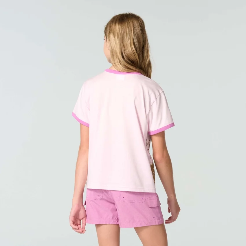 Meisjes-T-shirt met korte armstukken en hondenprint (kind/peuter)