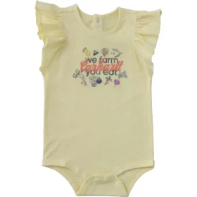 Meisjesbody met korte armstukken met ruches en groentemotief (baby)