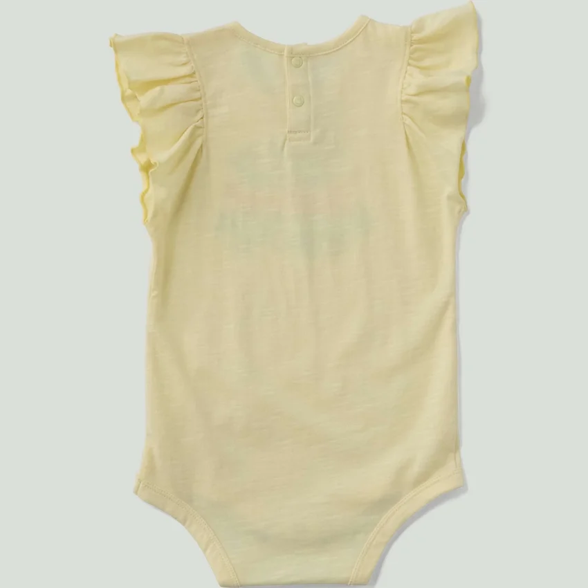 Meisjesbody met korte armstukken met ruches en groentemotief (baby)