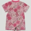Meisjesrompertje met korte armstukken, bloemenprint, Henley-kraag en zakjes (baby)