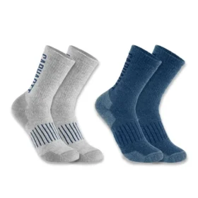 Middelzware synthetisch-wolmix Logo Crew-sokken, set van 2