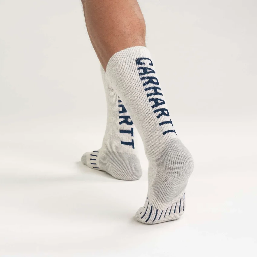 Middelzware synthetisch-wolmix Logo Crew-sokken, set van 2