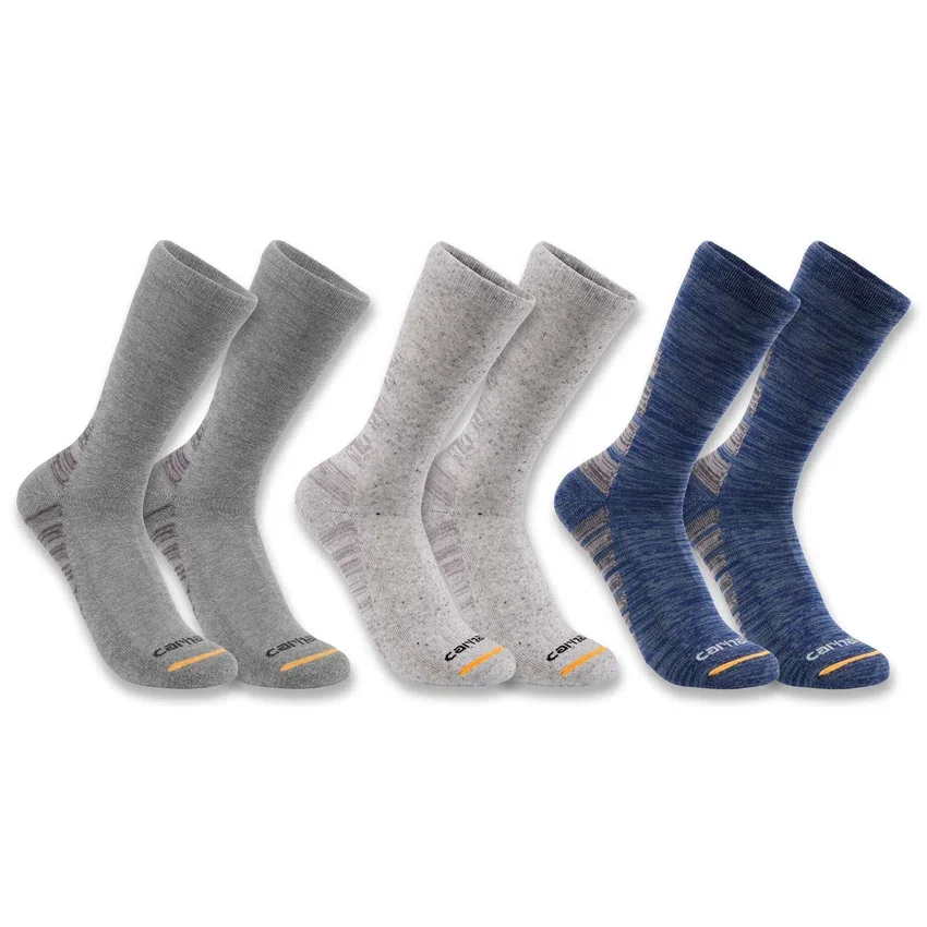 Middenzware crew-sokken van een synthetisch-katoenmengsel, 3-pack