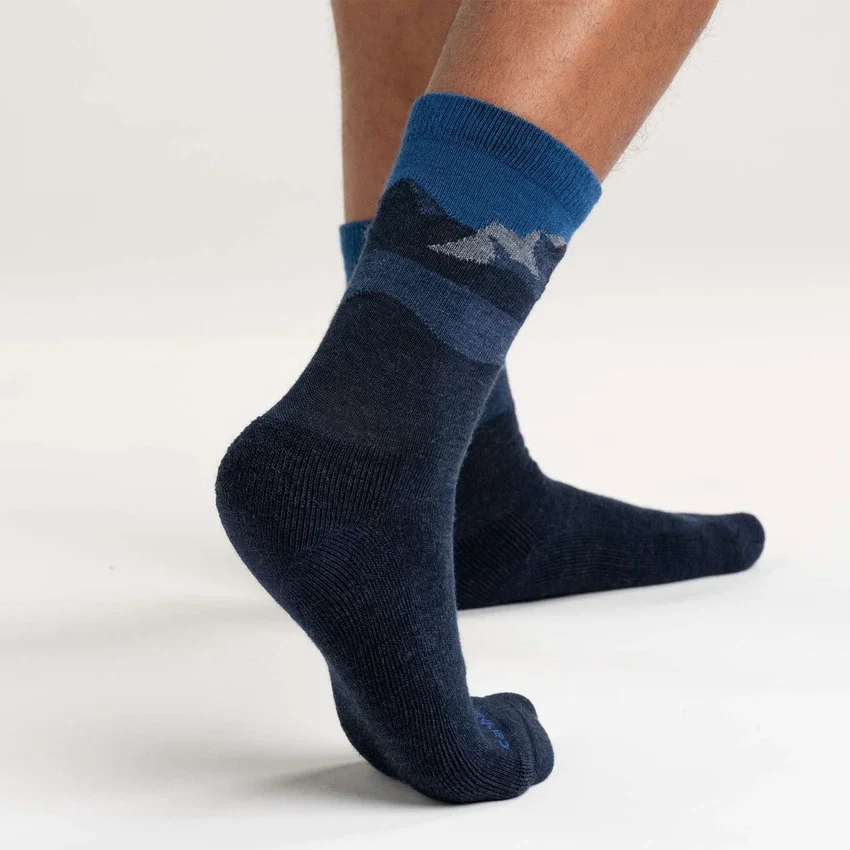 Middenzware synthetisch-wolmix Mountain Crew-sokken, 2-pack