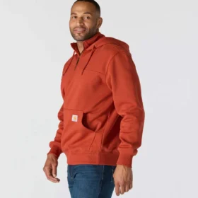Paxton waterafstotende, zware hoodie met kwartrits voor heren – carhartt Rain Defender Hoodies