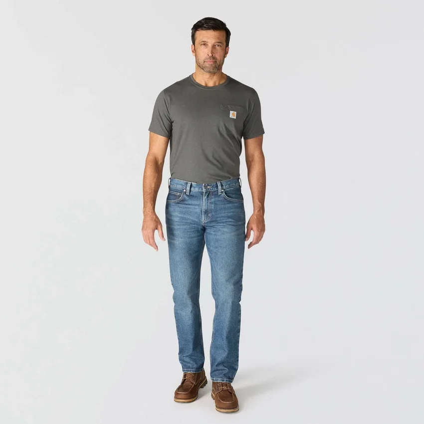 Relaxed Straight Rugged Flex-werkjeans voor heren