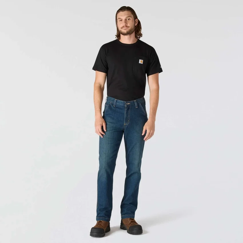 Relaxed Straight Rugged Flex-werkjeans voor heren