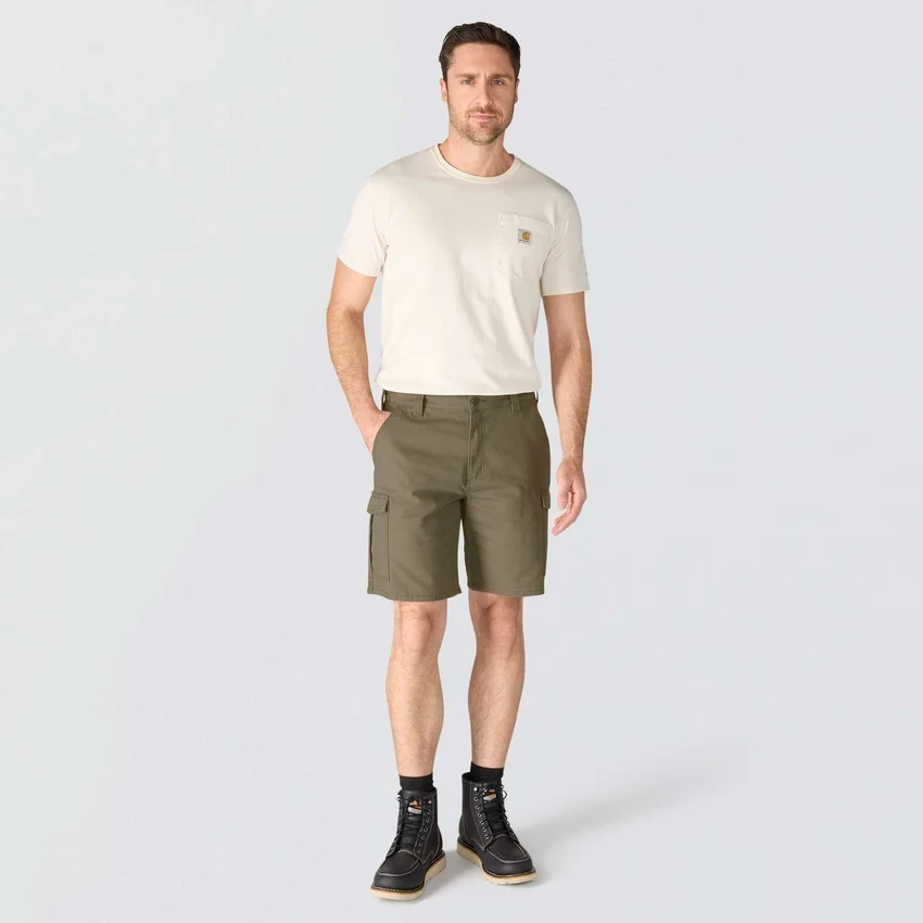 Relaxte pasvorm 9" Rigby canvas cargoshorts – werkshorts