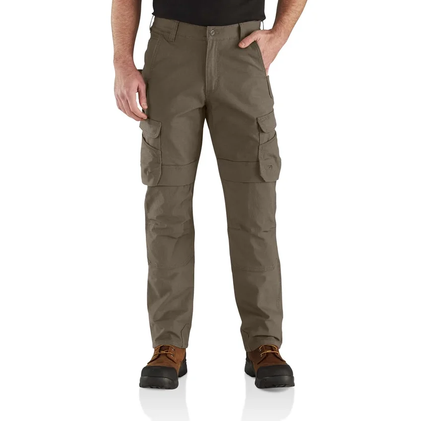 Relaxte, rechte cargo-broek met dubbele knieversteviging – Werkbroek