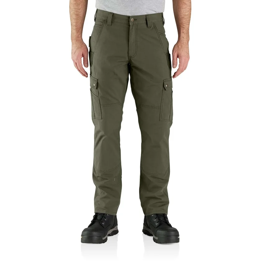 Relaxte, rechte cargo-broek met ripstop en dubbele knieversterking – werkbroek