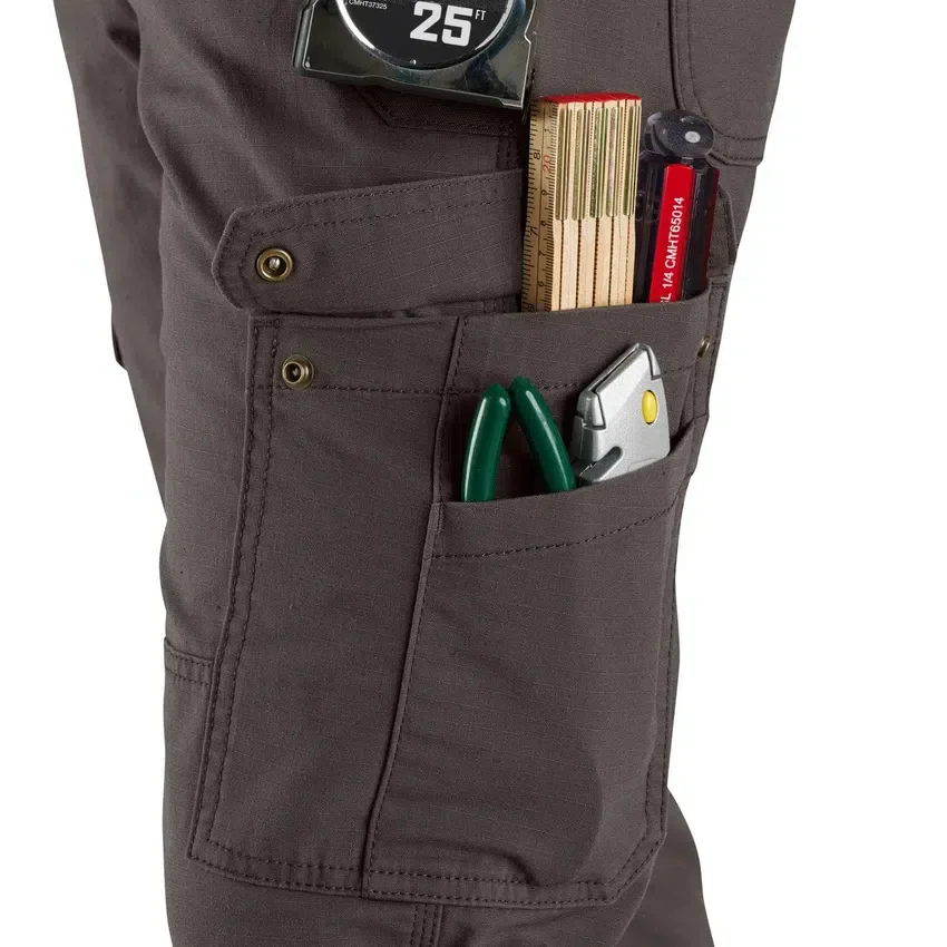 Relaxte, rechte cargo-broek met ripstop en dubbele knieversterking – werkbroek