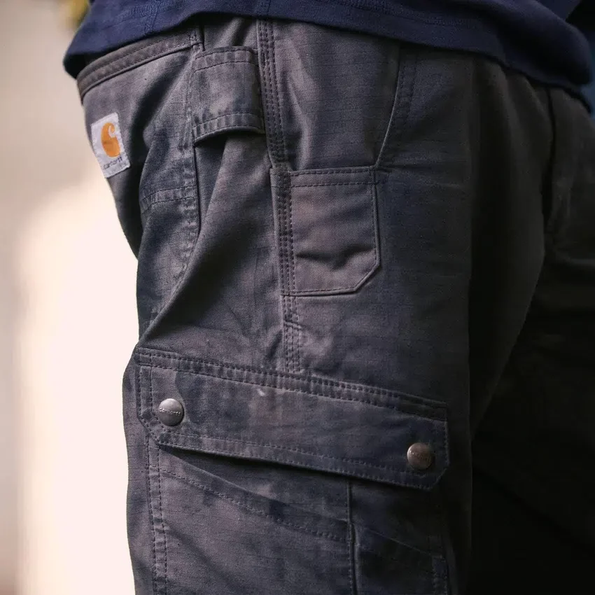 Relaxte, rechte cargo-broek met ripstop en dubbele knieversterking – werkbroek