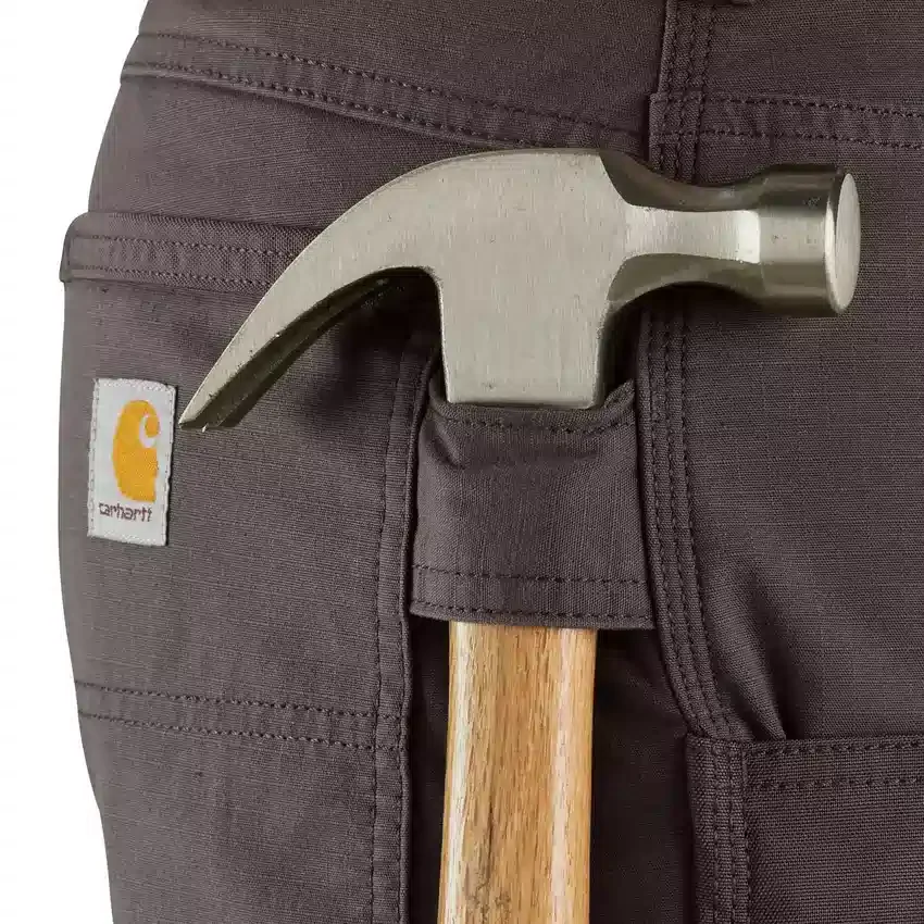Relaxte, rechte cargo-broek met ripstop en dubbele knieversterking – werkbroek