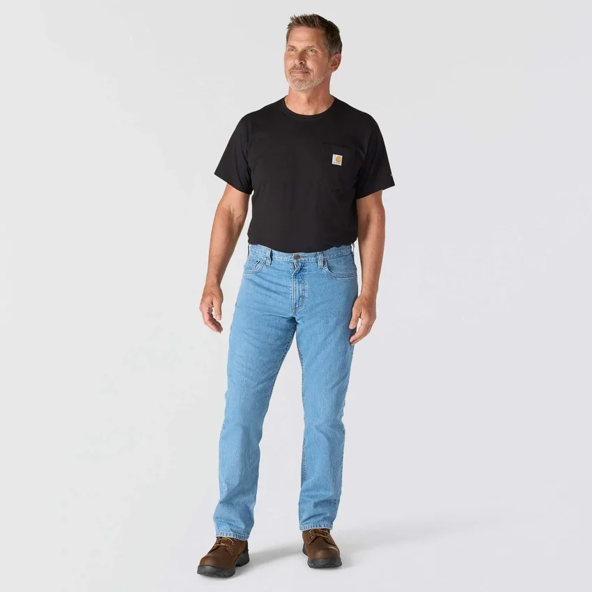 Relaxte, rechte werkjeans voor heren