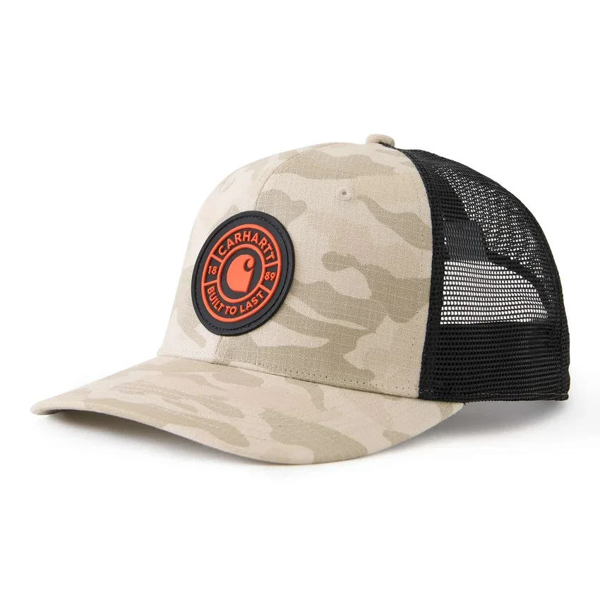 Ripstop-truckerpet met camo-patroon en mesh-achterkant
