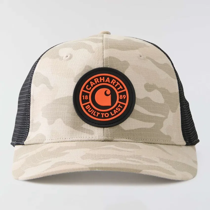Ripstop-truckerpet met camo-patroon en mesh-achterkant